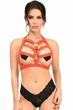 Daisy's Corsets Scarlet Ecstasy Stretchy Harness Top -ravewonder shop 0 4b62edcc daff 43d5 9c78 72857fe49a39