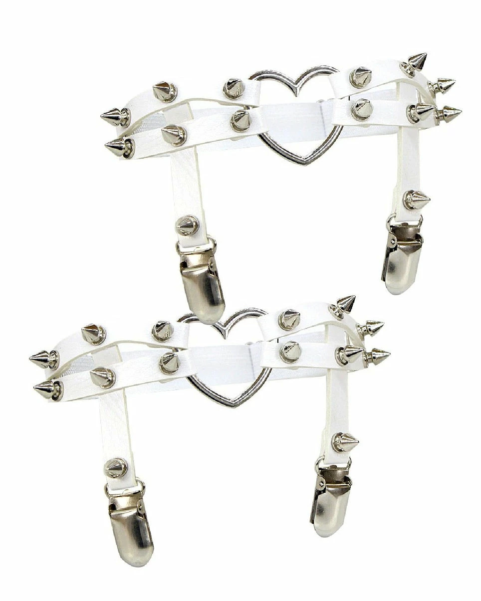 AE 2pc Heart Spiked Faux Leather Leg Garters 7 AE 2pc Heart Spiked Faux Leather Leg Garters - Image 7