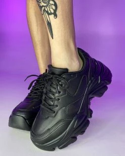 ravewonder shop 46 Berness Shoes Black Flexx Platform Sneakers