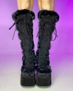 Pleasers Demonia Black Furry Winter Faux Fur Boots -ravewonder shop 17 6d1ce25f f0ca 4a50 b854 4dfec8b08f82
