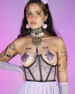 Daisy's Corsets Lavender Fishnet Waist Cincher