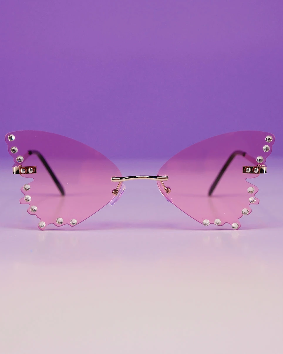 AE Diamond Butterflies Color Sunglasses 2 AE Diamond Butterflies Color Sunglasses - Image 2