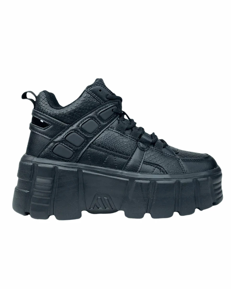 Berness Shoes Black Elevated Platform Sneakers 8 Berness Shoes Black Elevated Platform Sneakers - Image 6