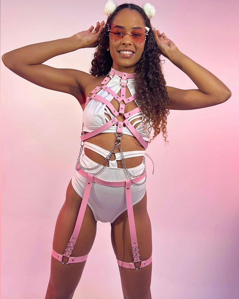 AE Baby In Pink Harness With Chains 3 AE Baby In Pink Harness With Chains - Image 3