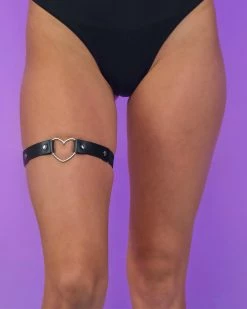 AE 1pc Heart Ring Faux Leather Leg Garter