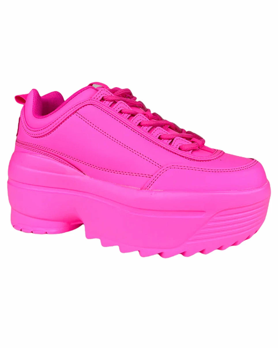 Berness Shoes Hot Pink Walkin' On A Dream Sneakers 4 Berness Shoes Hot Pink Walkin' On A Dream Sneakers - Image 2