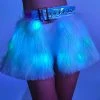 J. Valentine Blue/Green LED White Fur Belted Skirt