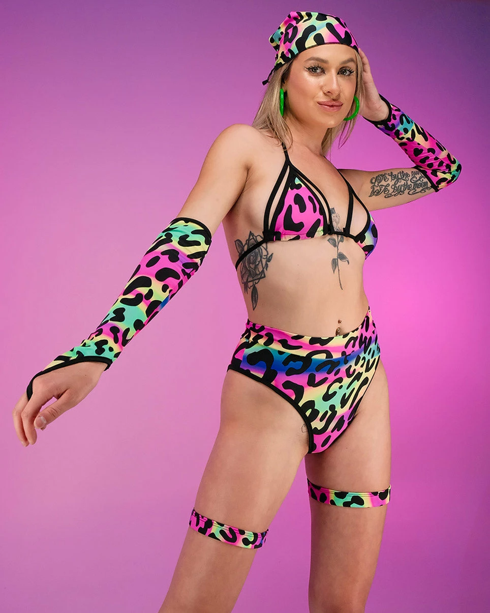 Elizabeth 1pc Acid Jungle Leg Garter 4 Elizabeth 1pc Acid Jungle Leg Garter - Image 4