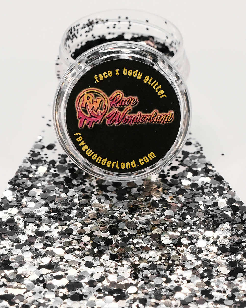 Xucai Dark Matter Black And Silver Body And Face Festival Glitter (20 Or 30 Grams) 1 Xucai Dark Matter Black And Silver Body And Face Festival Glitter (20 Or 30 Grams)