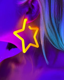 AE Neon Retro Star Acrylic Earrings