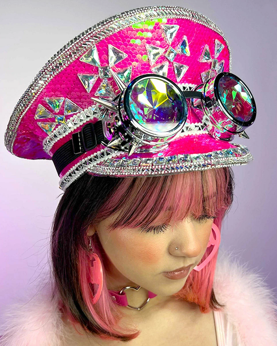 KBW Pink Sands Sequin Captain Hat 2 KBW Pink Sands Sequin Captain Hat - Image 2