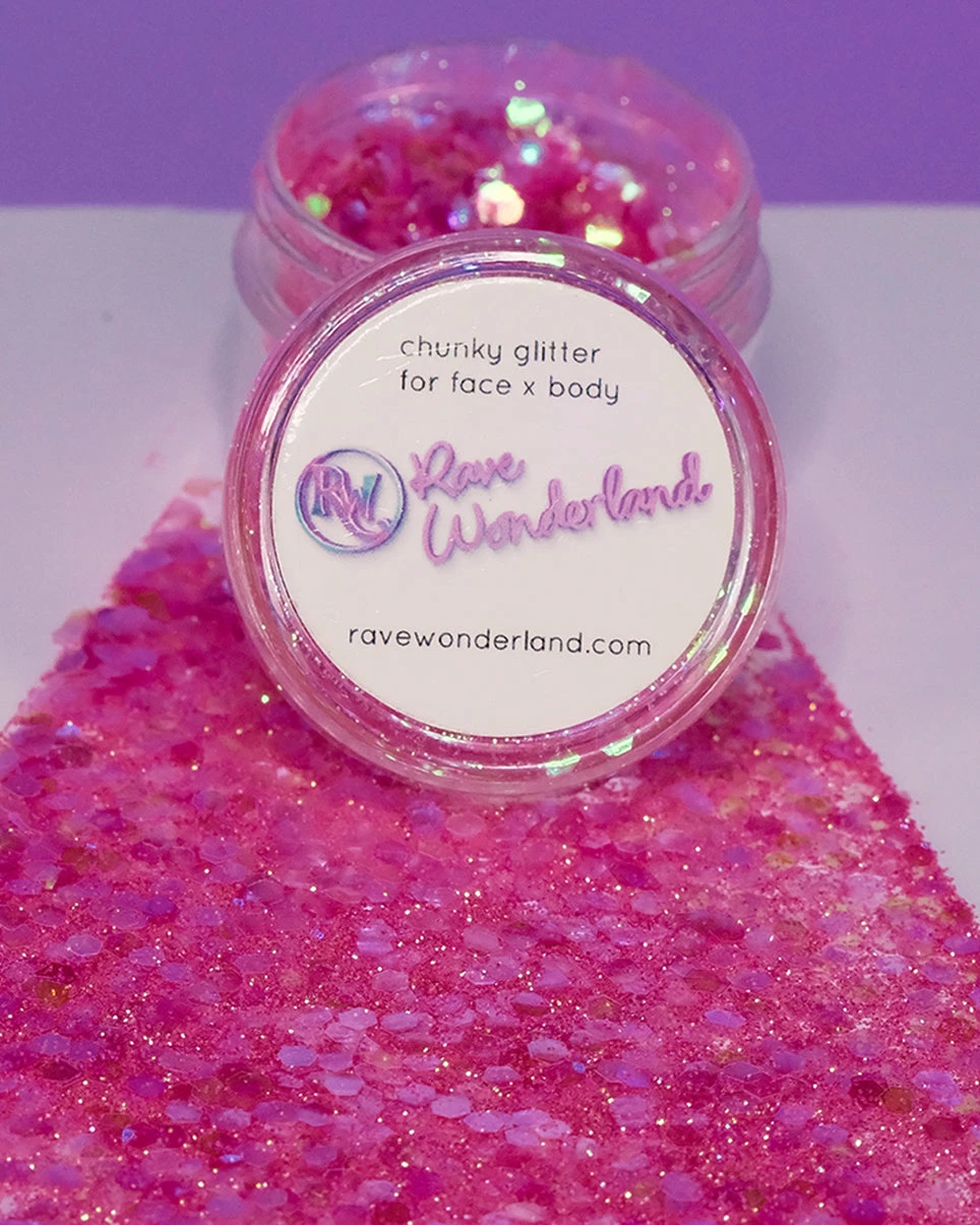 Xucai Iridescent Pink Chunk Body And Face Festival Glitter (Large 15 Grams) 1 Xucai Iridescent Pink Chunk Body And Face Festival Glitter (Large 15 Grams)