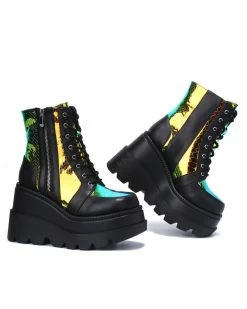AE Golden Viper Black Platform Boots -ravewonder shop 2 ad88cee2 d60b 4570 92d5 95c78e0a16e5