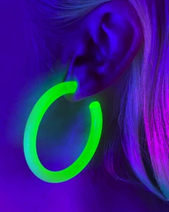 AE Neon Retro Circle Hoops Acrylic Earrings