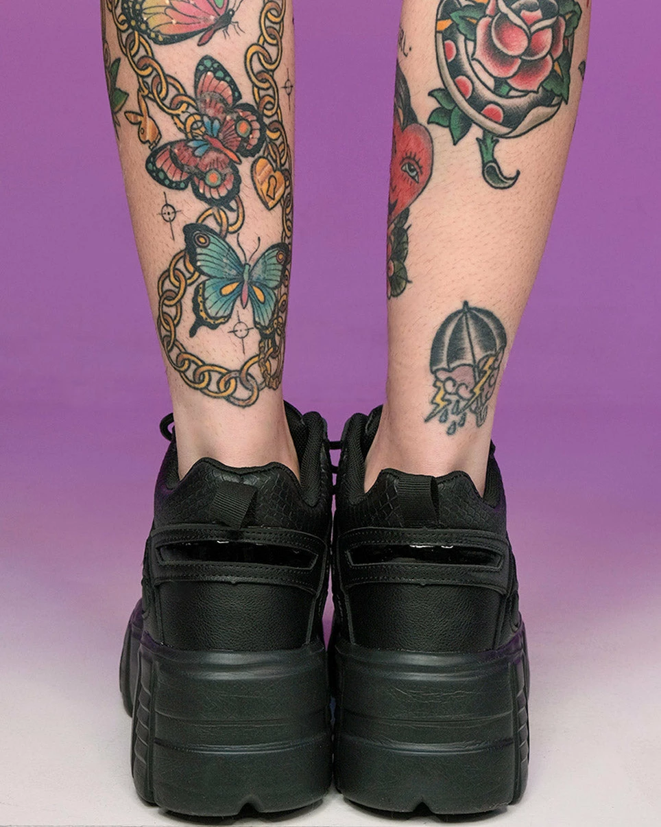 Berness Shoes Black Elevated Platform Sneakers 5 Berness Shoes Black Elevated Platform Sneakers - Image 3