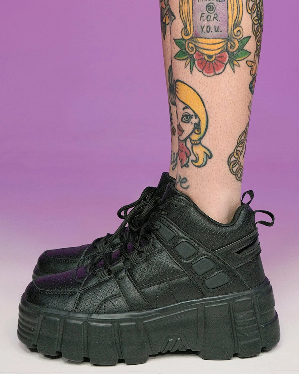 Berness Shoes Black Elevated Platform Sneakers 3 Berness Shoes Black Elevated Platform Sneakers