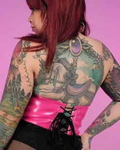 Daisy's Corsets Neon Pink Patent Waist Cincher -ravewonder shop 38 81a2e80f 9d02 4ecc 9983 cb6fee600e27