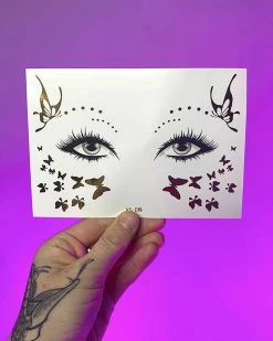 AE Butterfly Queen Gold Temporary Face Tattoo