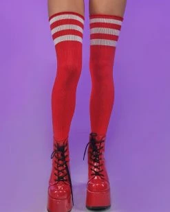 Music Legs Striped Athletic Thigh High Socks -ravewonder shop 3 dd50213d ac42 44b1 a8db 5780b7f128ca