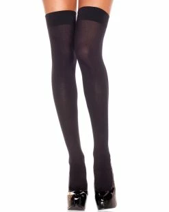 Music Legs Opaque Thigh Highs 12 Music Legs Opaque Thigh Highs -ravewonder shop 4745 black