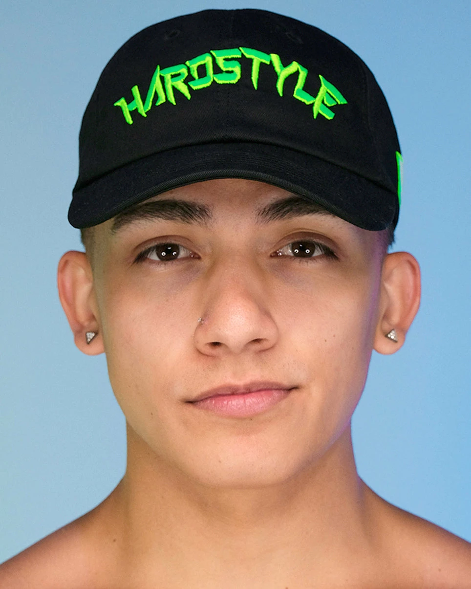 Jarmoo Hardstyle Railrider Green Blacklight Dad Hat 3 Jarmoo Hardstyle Railrider Green Blacklight Dad Hat