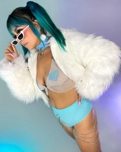 J. Valentine Multi-Color LED White Furry Cropped Hooded Jacket -ravewonder shop 48 0b9a5732 ff5d 46fb 9c2c a55a9a3120eb