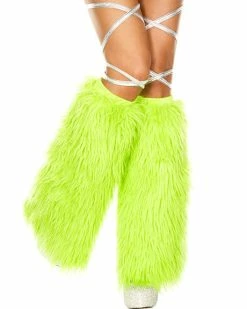 Music Legs Solid Fluffy Leg Warmers -ravewonder shop 5535 neongreen med