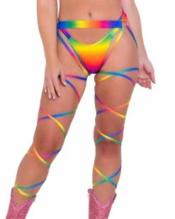 Roma Rainbow Raver Leg Wraps (Pair)