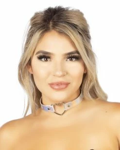 AE Holographic Choker With Heart Ring -ravewonder shop 6743cpsm