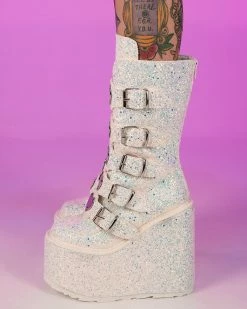 Pleasers Demonia White Multi Glitter Platform Mid-Calf Boots -ravewonder shop 7 06900340 97ed 4fef 98a0 6ab1c68fbbf2