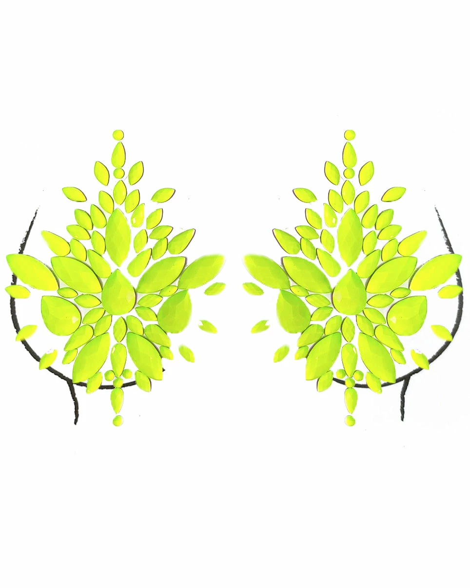 Uniflying Neon Yellow Black Light Jewel Pasties 5 Uniflying Neon Yellow Black Light Jewel Pasties - Image 5