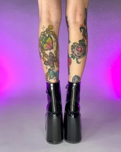 Pleasers Demonia Black Patent Lace-Up Platform Ankle Boots -ravewonder shop 7 be8456a2 cf99 478d b590 d69f85ef5c00