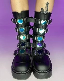 Pleasers Demonia Emily Vegan Leather Heart-Buckle Boot -ravewonder shop 8 d2d8cb83 1272 4b2b 9f5a 58b6988c8fb2