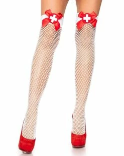 Leg Avenue Nurse Fishnet Thigh Highs -ravewonder shop 9511