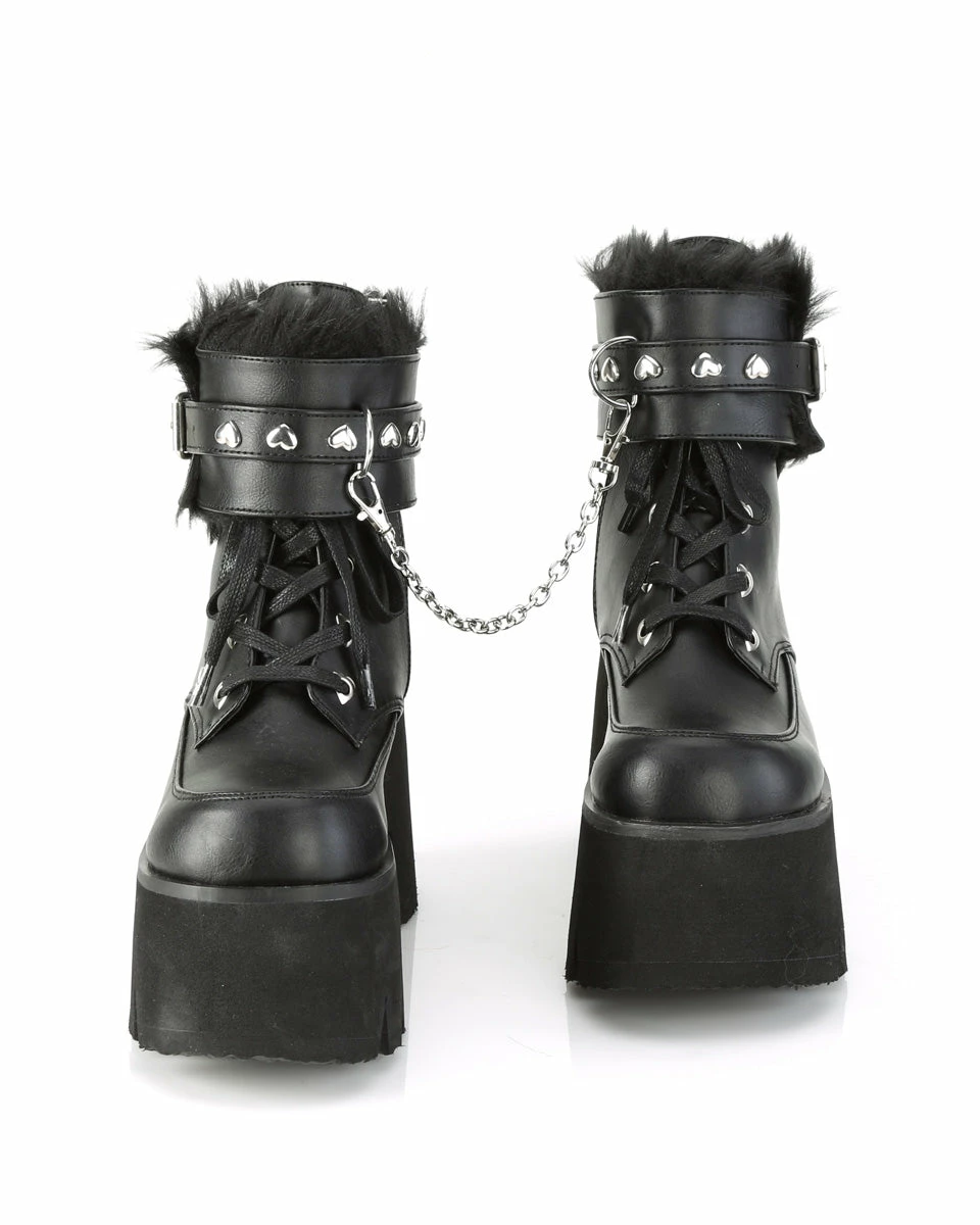 Pleasers Demonia Ashes Black Fuzzy Cuff Boots 12 Pleasers Demonia Ashes Black Fuzzy Cuff Boots - Image 10