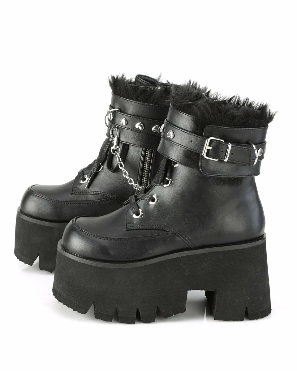 Pleasers Demonia Ashes Black Fuzzy Cuff Boots 13 Pleasers Demonia Ashes Black Fuzzy Cuff Boots - Image 11