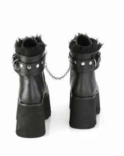 Pleasers Demonia Ashes Black Fuzzy Cuff Boots 25 Pleasers Demonia Ashes Black Fuzzy Cuff Boots -ravewonder shop ASHES 57 BVL09