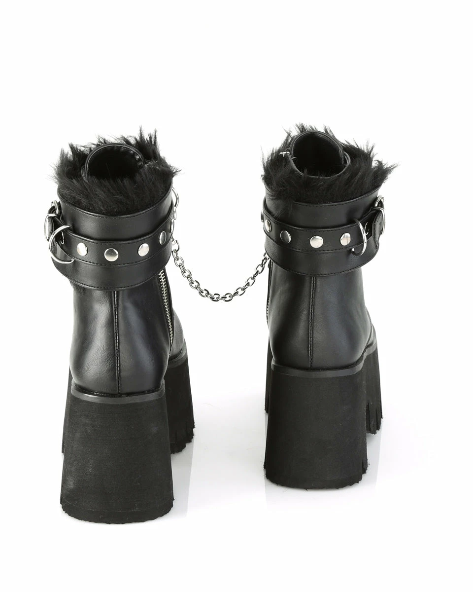 Pleasers Demonia Ashes Black Fuzzy Cuff Boots 14 Pleasers Demonia Ashes Black Fuzzy Cuff Boots - Image 12