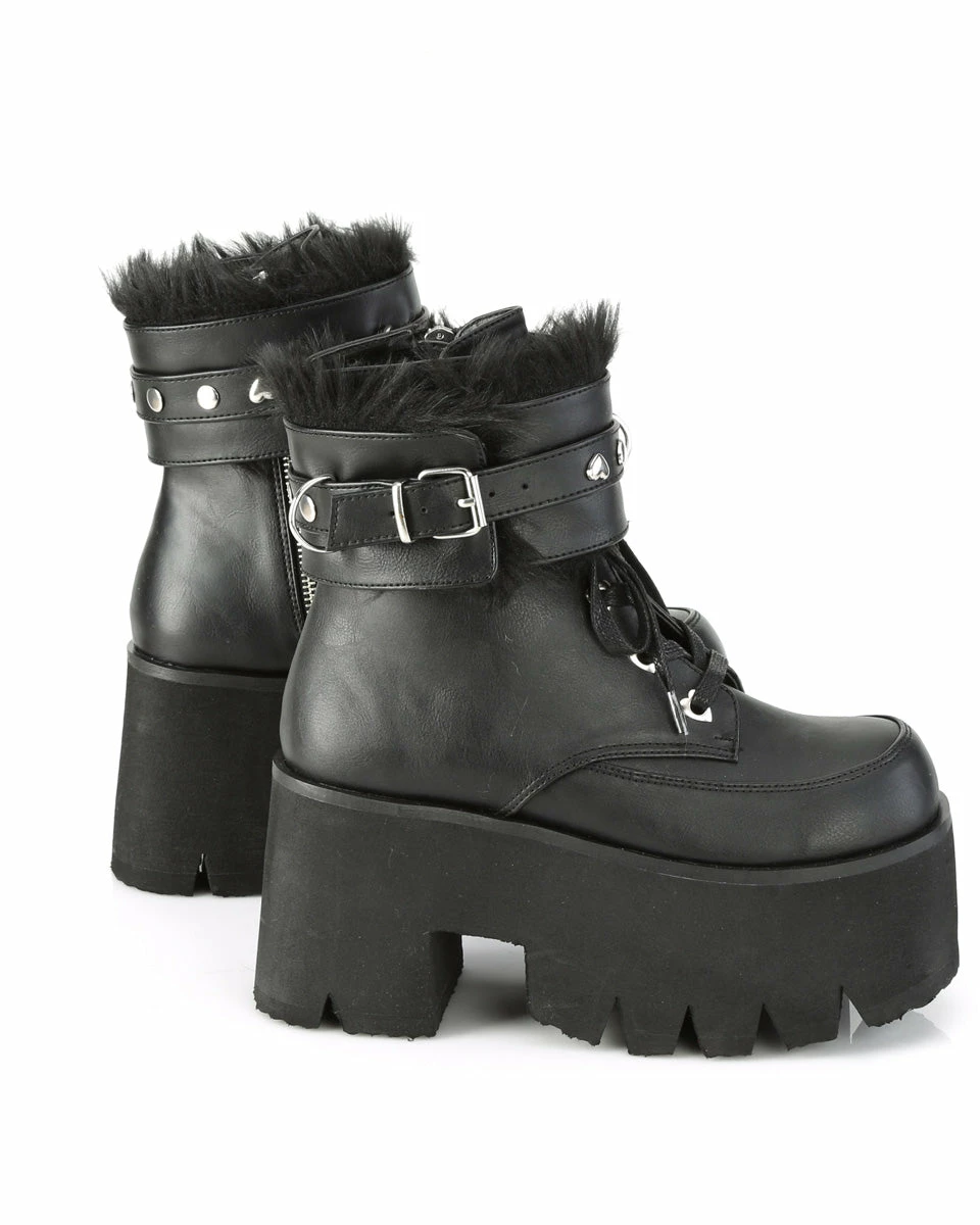Pleasers Demonia Ashes Black Fuzzy Cuff Boots 11 Pleasers Demonia Ashes Black Fuzzy Cuff Boots - Image 9