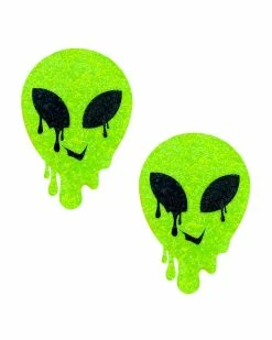 Neva Nude Melty Alien Sparkle Neon Green UV Reactive Pasties 5 Neva Nude Melty Alien Sparkle Neon Green UV Reactive Pasties -ravewonder shop BLA MAL SSLL