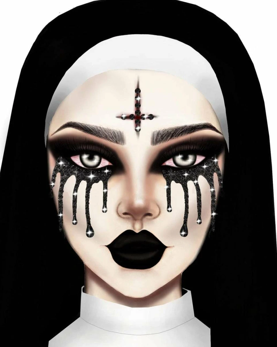 Leg Avenue Possessed Nun Face Jewels 2 Leg Avenue Possessed Nun Face Jewels - Image 2