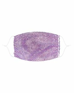Neva Nude Lavender Mesh Jewel Face Mask With Adjustable Loops