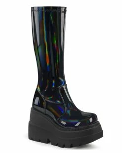 Pleasers Demonia Shaker Black Holo Knee High Boots -ravewonder shop Blank964x1205 2020 11 18T123112.059