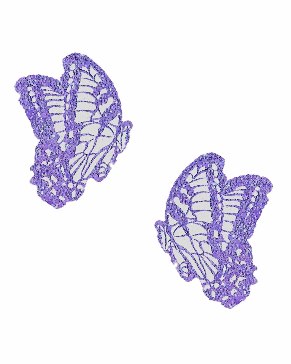 Neva Nude Super Sparkle Lavender Glitter Beautiful Butterfly Kisses Pasties 2 Neva Nude Super Sparkle Lavender Glitter Beautiful Butterfly Kisses Pasties - Image 2