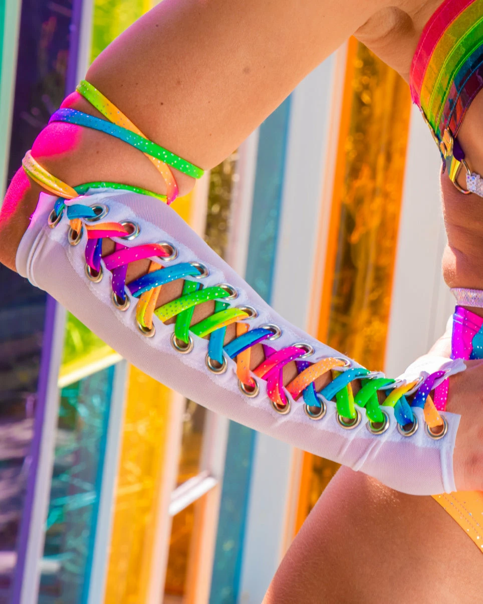 J. Valentine Over The Rainbow Lace Up Mesh Gloves 4 J. Valentine Over The Rainbow Lace Up Mesh Gloves - Image 2