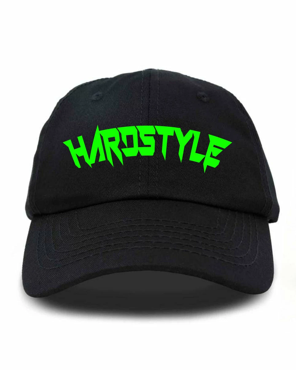 Jarmoo Hardstyle Railrider Green Blacklight Dad Hat 6 Jarmoo Hardstyle Railrider Green Blacklight Dad Hat - Image 4