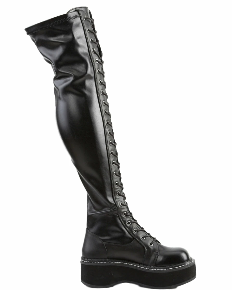 Pleasers Demonia Emily Black Thigh-High Boots 6 Pleasers Demonia Emily Black Thigh-High Boots - Image 4
