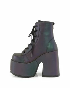 Pleasers Demonia Rainbow Reflective Platform Bootie 20 Pleasers Demonia Rainbow Reflective Platform Bootie -ravewonder shop CAMEL 203 GRNMCREFL05