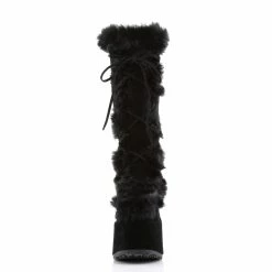 Pleasers Demonia Black Furry Winter Faux Fur Boots -ravewonder shop CAMEL 311 B SUE01