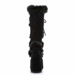 Pleasers Demonia Black Furry Winter Faux Fur Boots -ravewonder shop CAMEL 311 B SUE09